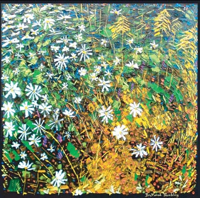 Bertrand Tremblay, oeuvre "Au bord du chemin parfois je me perds", huile sur toile, 40" x 40", 2007, photo © Bertrand Tremblay 2007