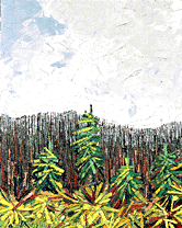 Bertrand Tremblay, huile sur toile, paysage du Parc des Grands Jardins, Charlevoix