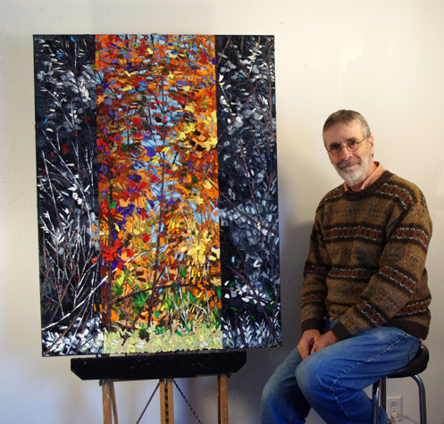 Bertrand Tremblay, oeuvre "Lumière précipitée", huile sur toile, 48"x36", 2012